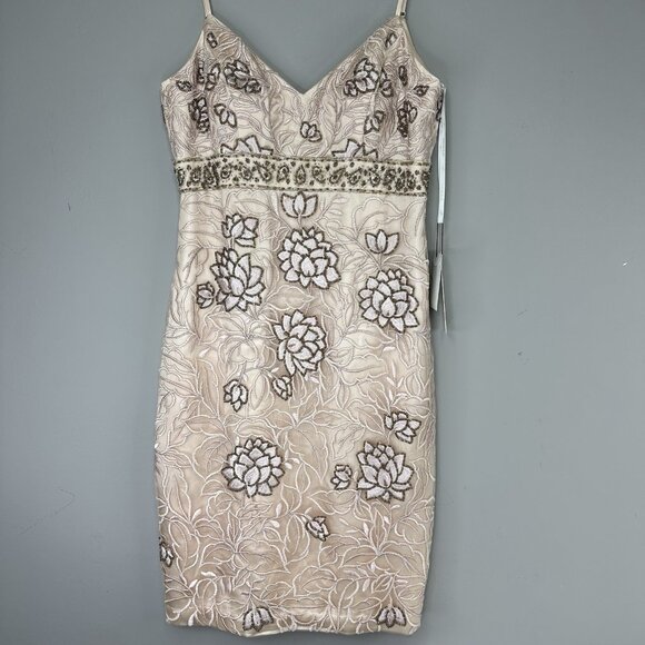 Sue Wong Nocturne Women's NWT Pink Beaded Embroidered‎ Floral Formal Dress 6/C36 - Picture 6 of 17